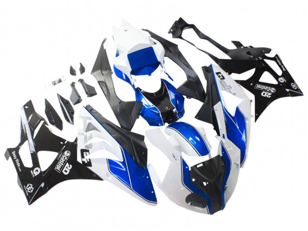 2009-2014 BMW S1000RR Motorcycle Fairings - White Blue Glossy Black Castrol Australia