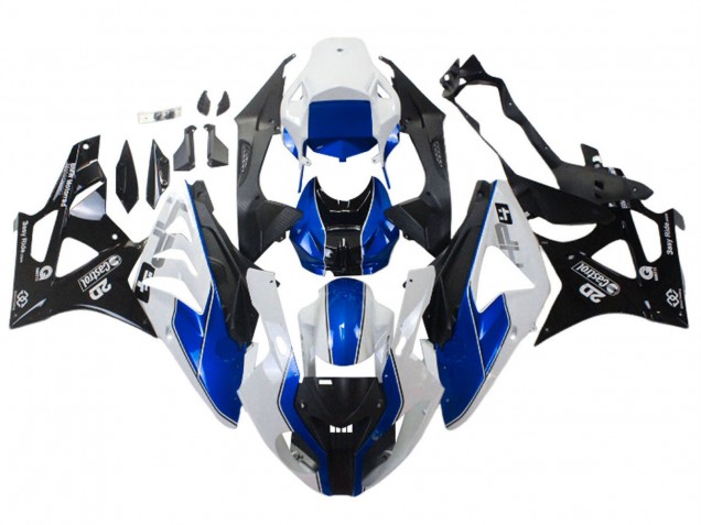 2009-2014 BMW S1000RR Motorcycle Fairings - White Blue Glossy Black Castrol Australia