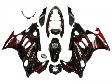 Affordable 2004-2006 Suzuki GSX600F/GSX750F Motorcycle Fairings - Glossy Black Red Flame Australia