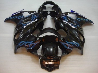 Affordable 2004-2006 Suzuki GSX600F/GSX750F Motorcycle Fairings - Glossy Black Blue Flame Australia
