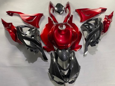 Affordable 2023-2025 Kawasaki ZX6R Motorcycle Fairings - Red Carbon Fiber Australia