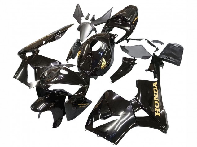 2005-2006 Honda CBR600RR Motorcycle Fairings - Black with Gold Logo Australia