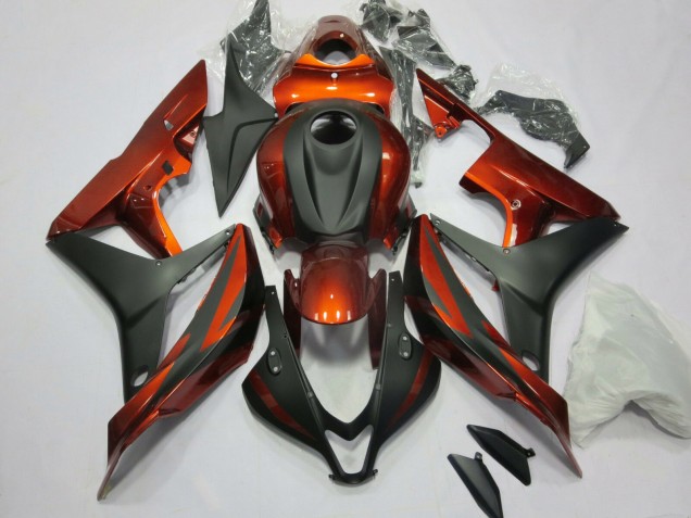 2007-2008 Honda CBR600RR Motorcycle Fairing Kits - Orange Matte Black Australia