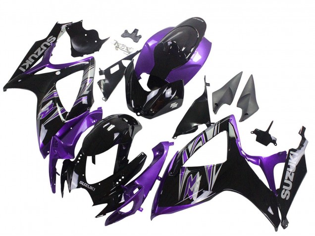 2006-2007 Suzuki GSXR 600 / GSXR 750 Motorcycle Fairing Kits - Purple Glossy Black Australia