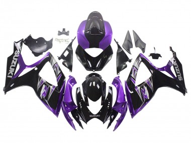 Affordable 2006-2007 Suzuki GSXR 600 / GSXR 750 Motorcycle Fairing Kits - Purple Glossy Black Australia