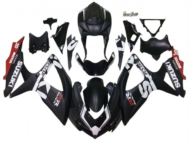 2008-2010 Suzuki GSXR 600 / GSXR 750 Motorcycle Fairings - Matte Black Red White Australia