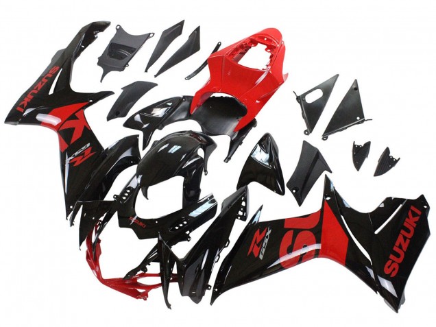2011-2024 Suzuki GSXR 600 / GSXR 750 Motorcycle Fairing Kits - Red Glossy Black Australia