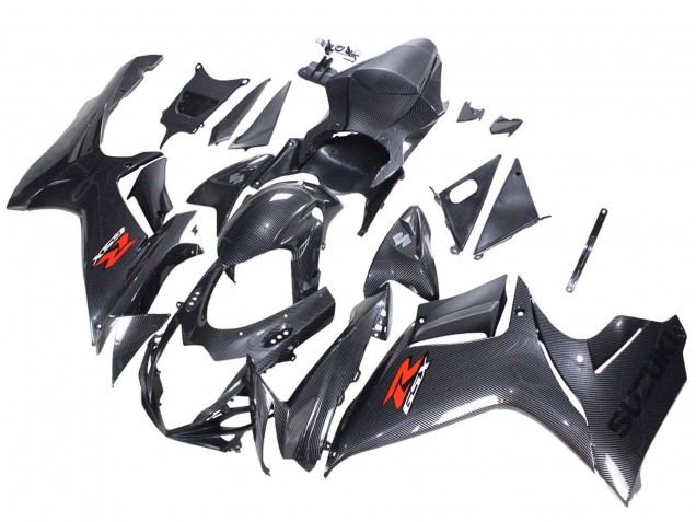 2011-2024 Suzuki GSXR 600 / GSXR 750 Motorcycle Fairings - Black Carbon Fiber Red Australia