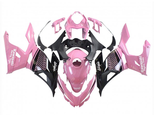 2018-2024 Kawasaki Ninja 400 Motorcycle Fairings - Pink Matte Black Honeycomb Australia