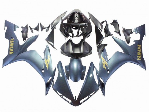 2004-2006 Yamaha YZF 1000 R1 Motorcycle Fairings - Dark Blue Gold Decals Australia