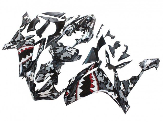 2007-2008 Yamaha YZF 1000 R1 Motorcycle Fairings - Grey White Camouflage Shark Australia