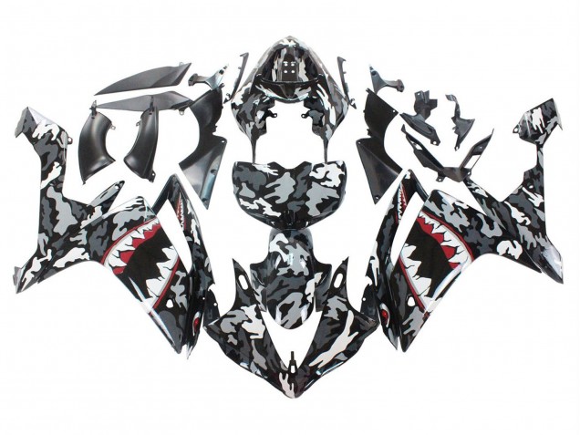 2007-2008 Yamaha YZF 1000 R1 Motorcycle Fairings - Grey White Camouflage Shark Australia