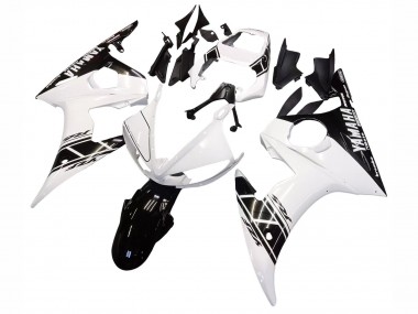 Affordable 2003-2004 Yamaha YZF R6 Motorcycle Fairing - White Glossy Black Australia