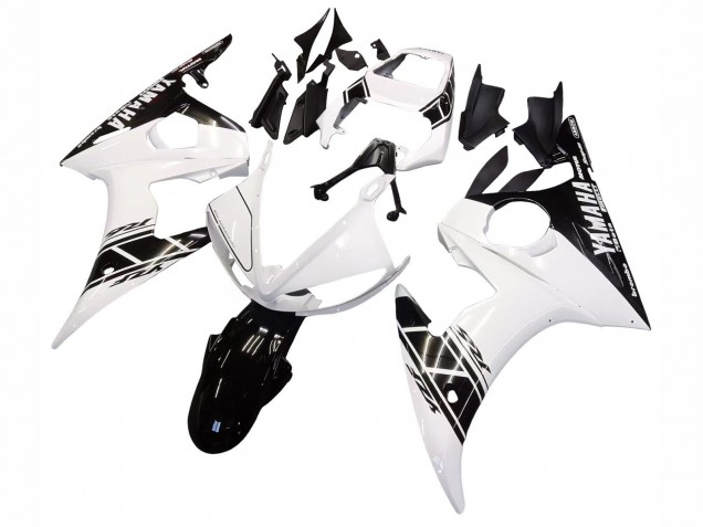 2003-2004 Yamaha YZF R6 Motorcycle Fairing - White Glossy Black Australia