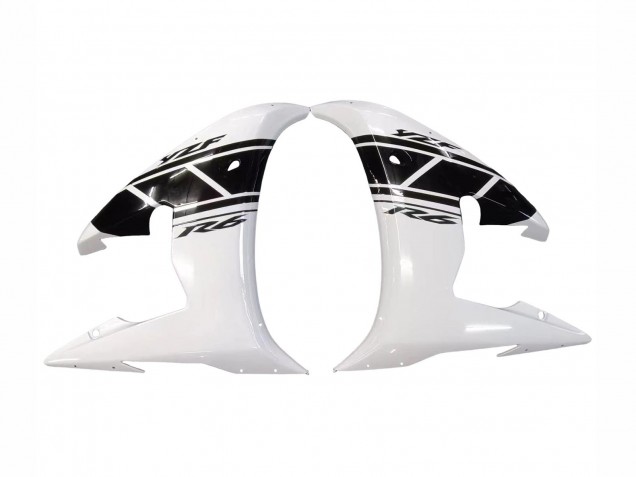 2003-2004 Yamaha YZF R6 Motorcycle Fairing - White Glossy Black Australia