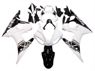 Affordable 2003-2004 Yamaha YZF R6 Motorcycle Fairing - White Glossy Black Australia