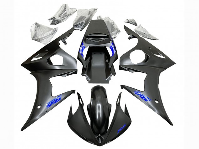 2003-2004 Yamaha YZF R6 Motorcycle Fairings - Matte Black Blue Australia