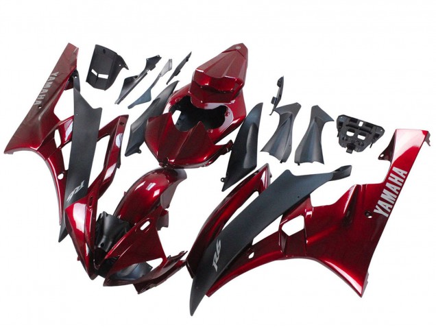 2006-2007 Yamaha YZF 600 R6 Motorcycle Fairing - Red Matte Black Australia