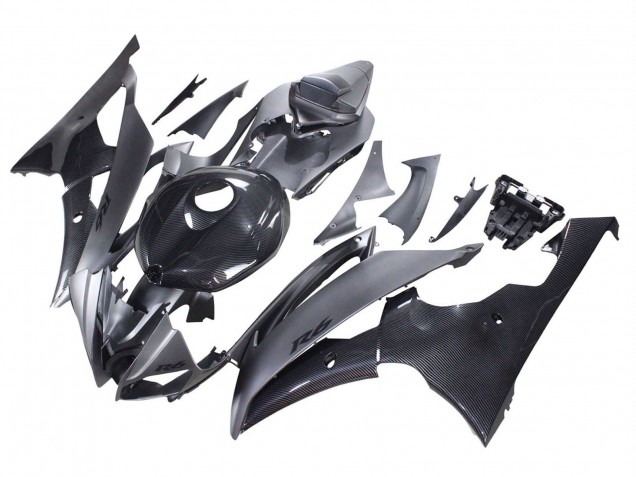 2008-2016 Yamaha YZF 600 R6 Motorcycle Fairings - Grey Black Carbon Fiber Style Australia