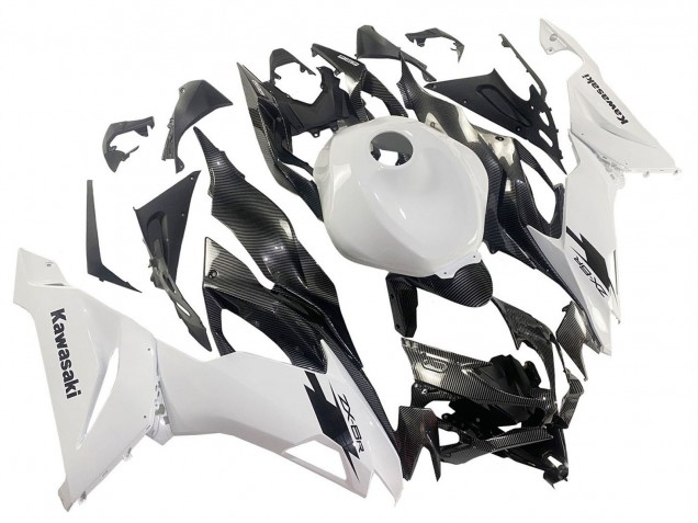 2019-2022 Kawasaki ZX6R Motorcycle Fairings - White Black Carbon Fiber Australia