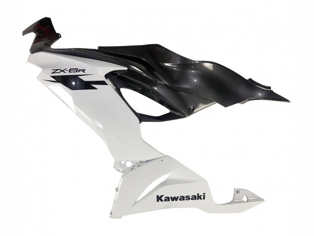 2019-2022 Kawasaki ZX6R Motorcycle Fairings - White Black Carbon Fiber Australia