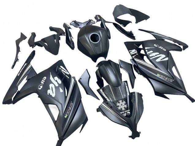 2013-2024 Kawasaki EX300 Motorcycle Fairings - Matte Black White Elf Snow Australia