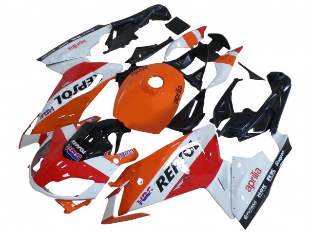 2006-2011 Aprilia RS125 Motorcycle Fairings - White Orange Red Repsol Australia