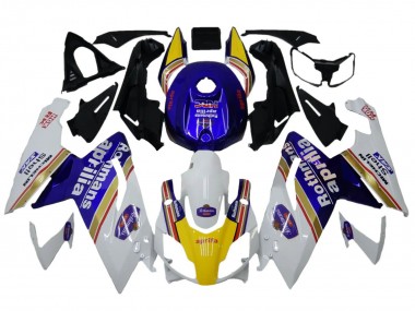 Affordable 2006-2011 Aprilia RS125 Motorcycle Fairings - White Blue Yellow Rothmans Australia