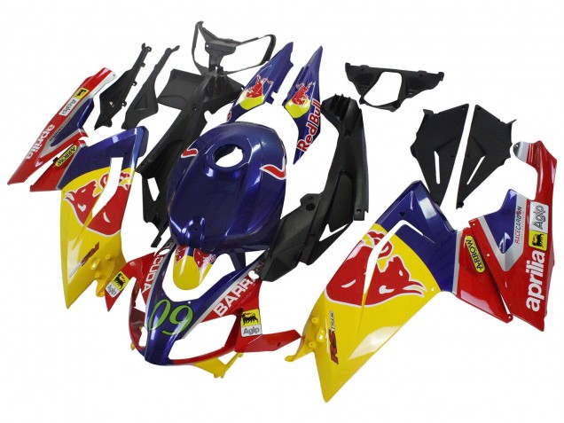 2006-2011 Aprilia RS125 Motorcycle Fairings - Yellow Dark Blue Red Bull Australia