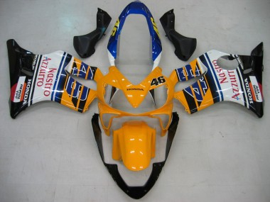 Affordable 2004-2007 Honda CBR600 F4i Motorcycle Fairings - Yellow Blue White Black Nastro Azzurro Australia