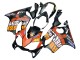 2004-2007 Honda CBR600 F4i Motorcycle Fairings - Matte Black Orange Rossi Australia