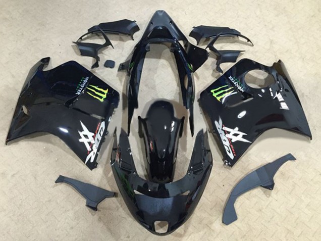 1996-2007 Honda CBR1100XX Blackbird Motorcycle Fairings - Glossy Black Green Monster Australia
