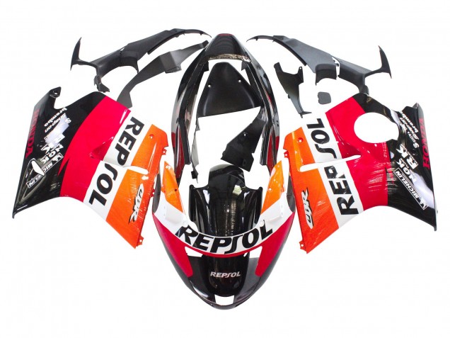 1996-2007 Honda CBR1100XX Blackbird Abs Motorcycle Fairings - Orange White Red Glossy Black Repsol Australia
