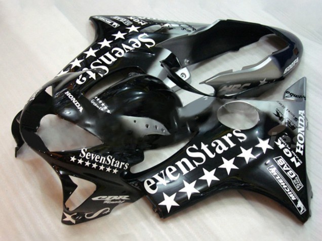 1999-2000 Honda CBR600 F4 Motorcycle Fairings - Glossy Black White SevenStars Australia