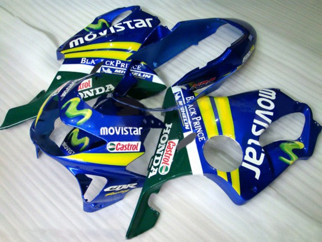 1999-2000 Honda CBR600 F4 Motorcycle Fairings - Blue Yellow Green MoviStar Castrol Australia