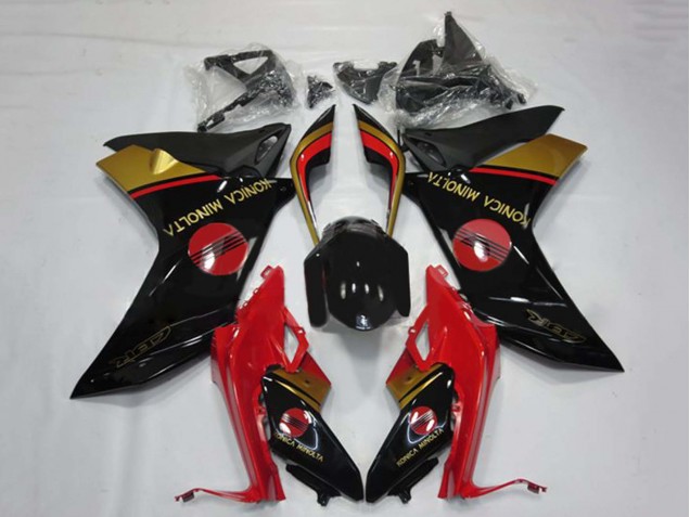 2011-2013 Honda CBR600F Motorcycle Fairings - Red Gold Glossy Black Konica Minolta Australia