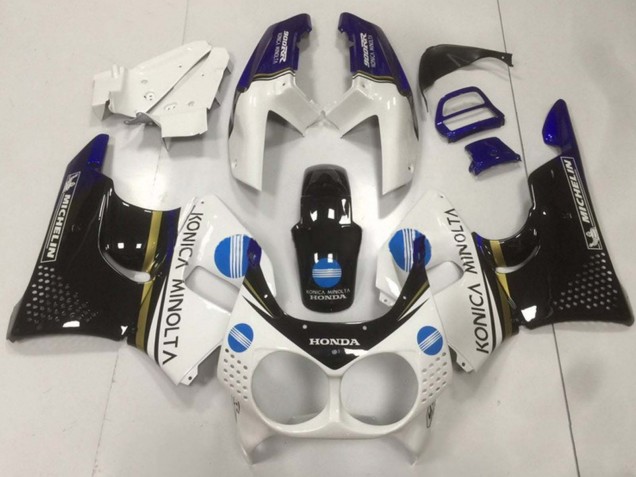 1992-1993 Honda CBR900RR 893 Motorcycle Fairings - White Blue Glossy Black Konica Minolta Australia