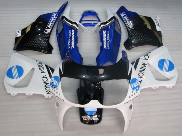 1994-1995 Honda CBR900RR 893 Motorcycle Fairings - White Blue Glossy Black Konica Minolta Australia