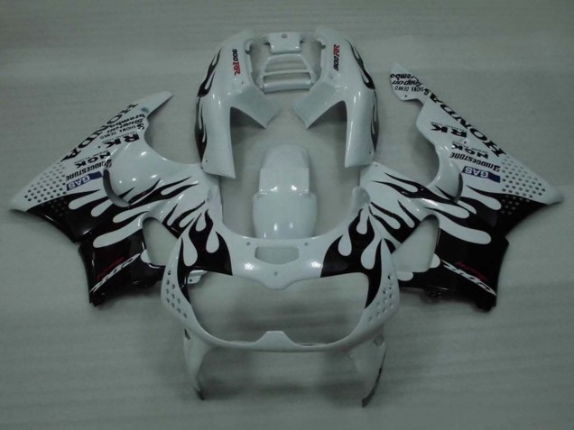 1994-1995 Honda CBR900RR 893 Motorcycle Fairings - White Glossy Black Flame Australia