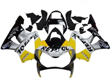 Affordable 2000-2001 Honda CBR900RR 929 Motorcycle Fairings - Yellow Silver Glossy Black Repsol Australia