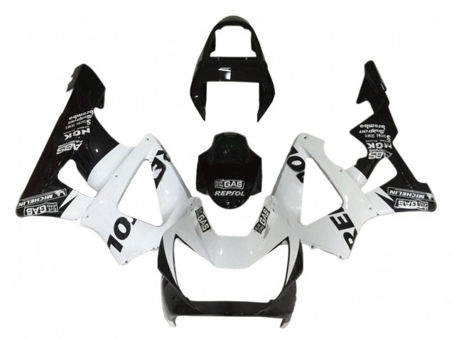 2000-2001 Honda CBR900RR 929 Motorcycle Fairings - White Glossy Black Repsol Australia