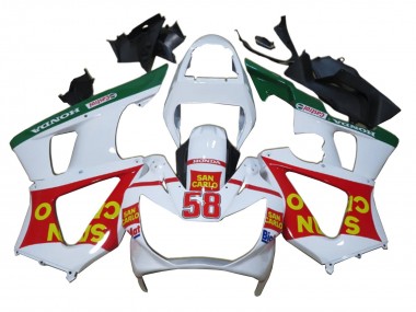 Affordable 2000-2001 Honda CBR900RR 929 Motorcycle Fairings - White Red Green Castrol San Carlo Australia
