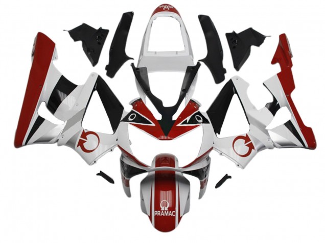 2000-2001 Honda CBR900RR 929 Motorcycle Fairings - White Red Glossy Black Pramac Australia