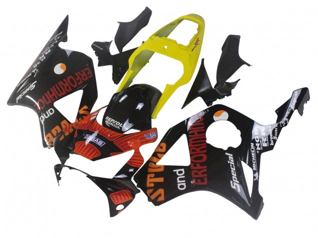 2002-2003 Honda CBR900RR 954 Motorcycle Fairings - Yellow Red Glossy Black Repsol Rossi Australia