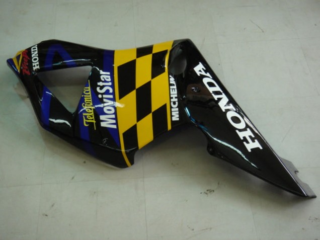 2002-2003 Honda CBR900RR 954 Motorcycle Fairings - Blue Yellow Glossy Black Telefonica MoviStar Castrol Australia