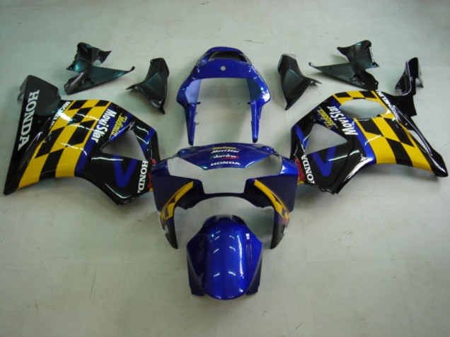 2002-2003 Honda CBR900RR 954 Motorcycle Fairings - Blue Yellow Glossy Black Telefonica MoviStar Castrol Australia