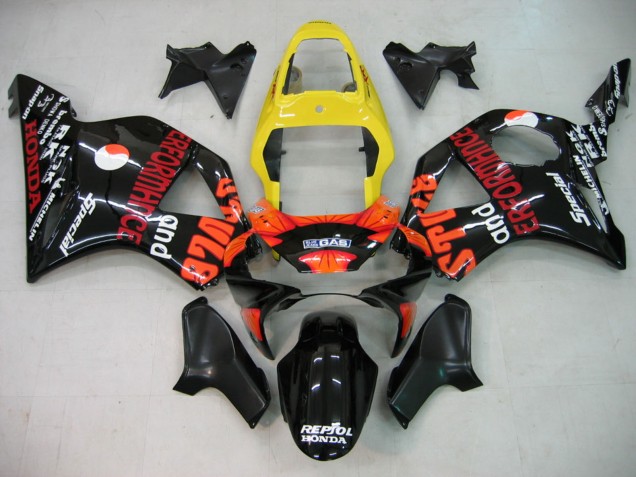 2002-2003 Honda CBR900RR 954 Motorcycle Fairing - Yellow Red Glossy Black Repsol Rossi Australia