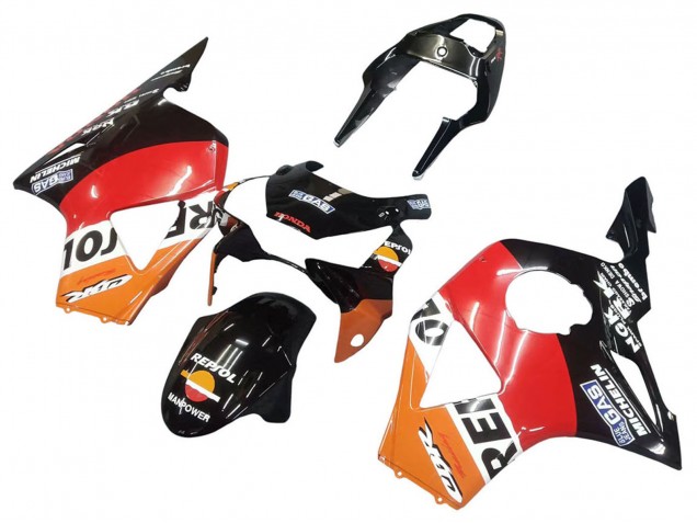 2002-2003 Honda CBR900RR 954 Motorcycle Fairing Kits - Orange White Red Glossy Black Repsol Australia