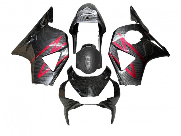 2002-2003 Honda CBR900RR 954 Motorcycle Fairings - Black Carbon Fiber Red Stripe Australia