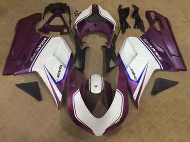 Affordable 2007-2014 Ducati 848 Motorcycle Fairings - White Blue Purple Corse Australia